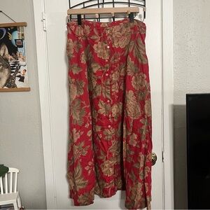 Vintage Lauren Ralph Lauren Floral Button-Down Skirt - 16W